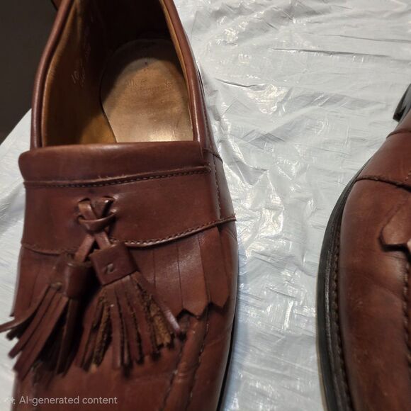 Allen Edmonds Loafers Newport Men’s Brown Leather Tassel Shoes Size 10 D USA main image 5